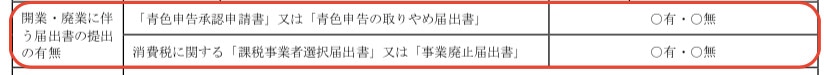 10.開業に関する届出書提出の有無