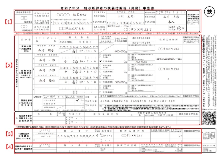給与所得者の扶養控除等（異動）申告書
